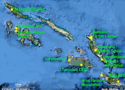 Location of the ten selected partners